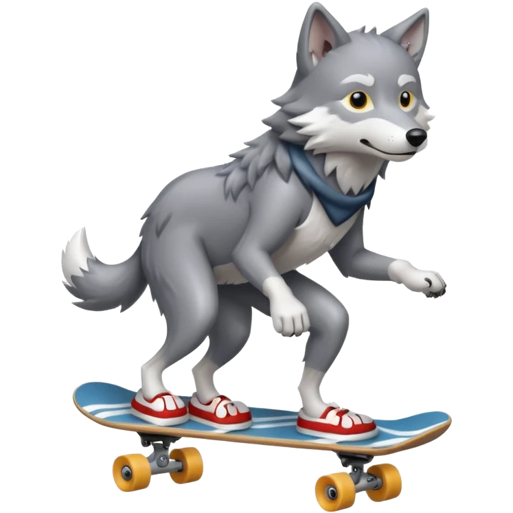 волк на скейтборде emoji