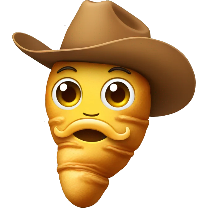 croissant wearing a cowboy hat emoji