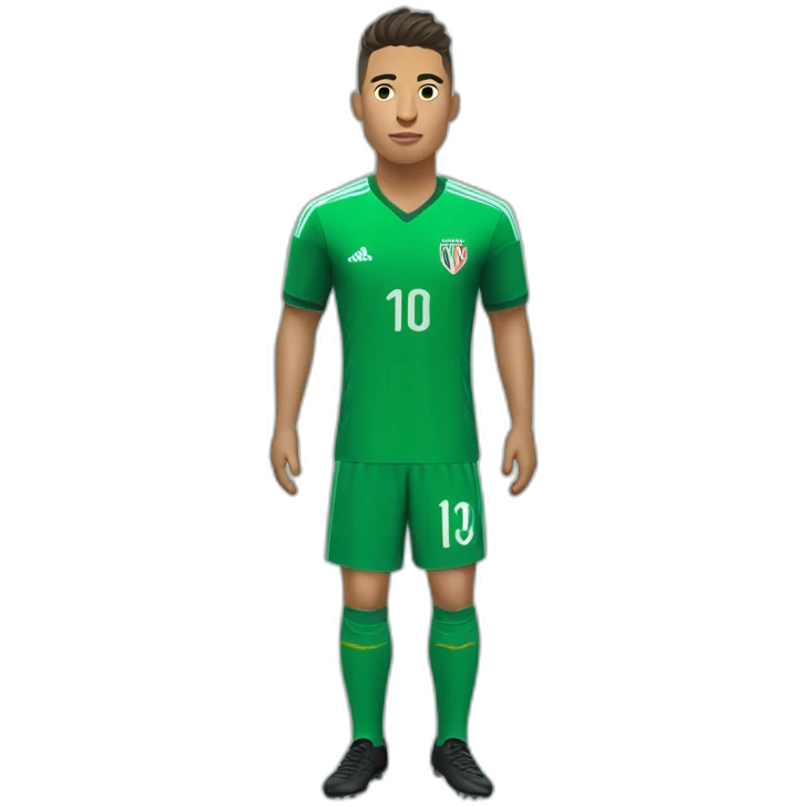 Sebastian driussi wearing a green soccer jersey emoji