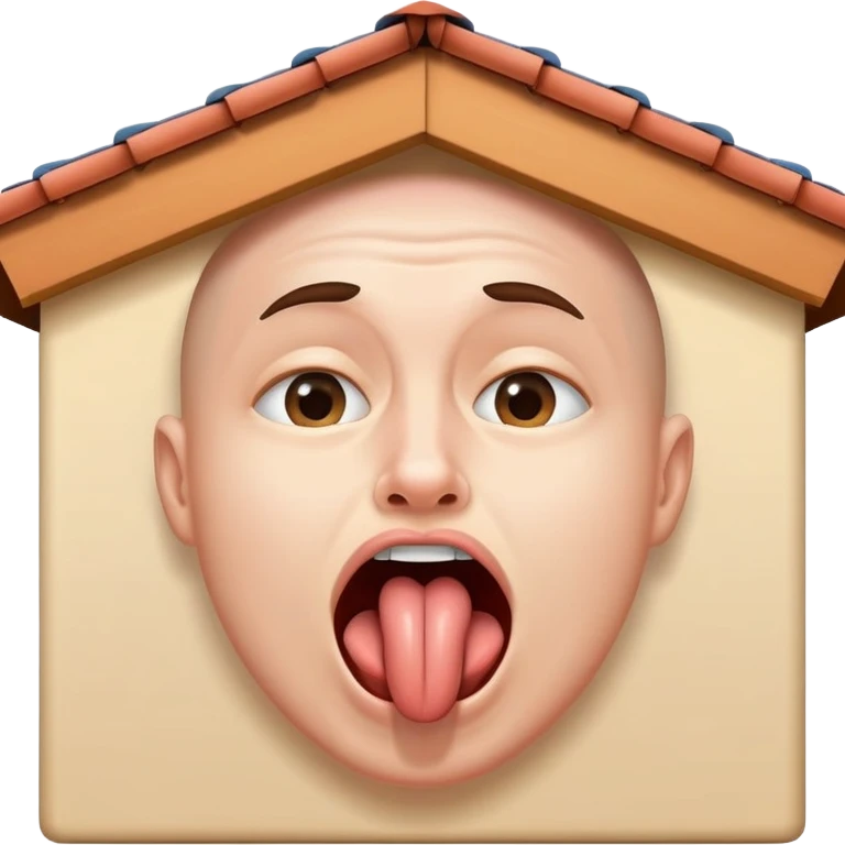 person practicing facial exercise mewing with tongue against roof of mouth emoji