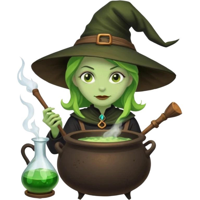 green witch cooking potion emoji