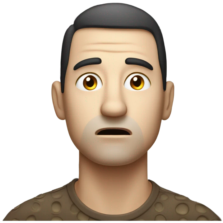 A man with try phobia  emoji