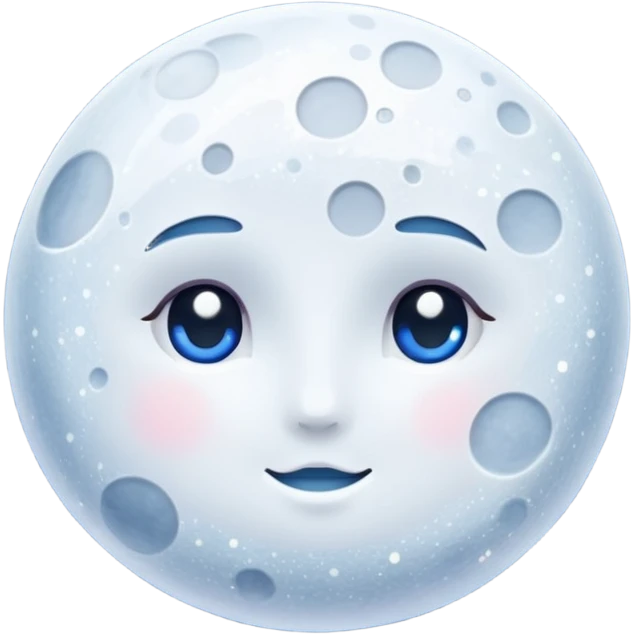 White Glitter Moon emoji