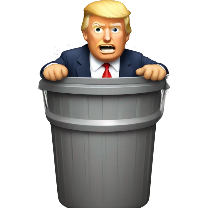 Donald Trump sitting in a trash can  emoji