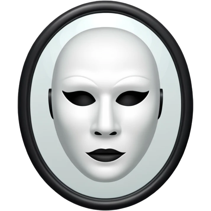 mask reflected in a mirror, simple and bold emoji