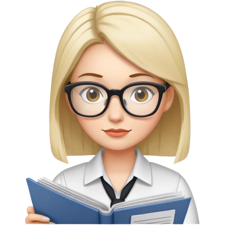 female office worker reviewing paperwork emoji