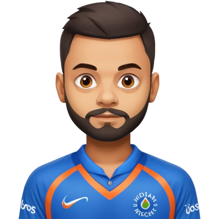 Virat Kohli wearing Indian jersey - wow emoji