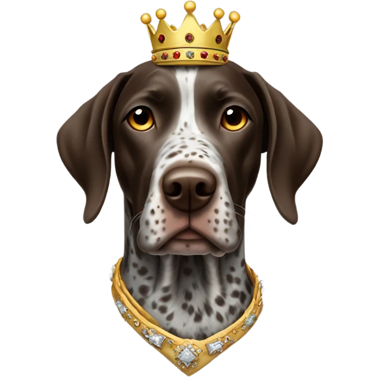 German shorthair pointer with crown emoji