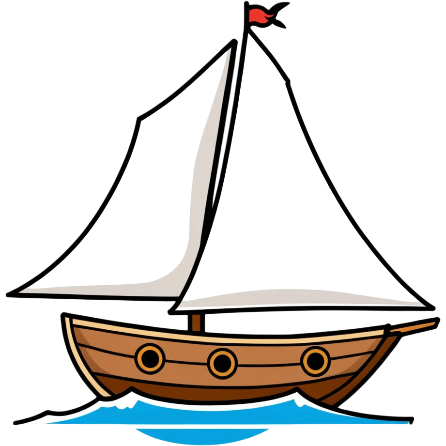 Segelschiff mit Möwe emoji