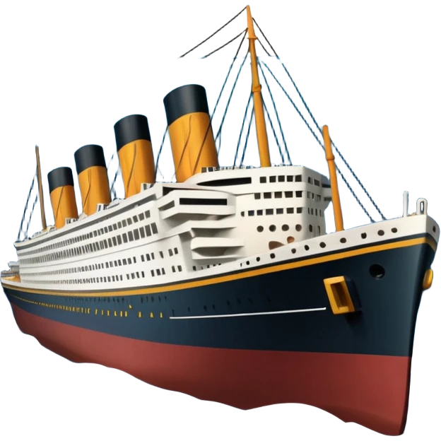 Make the Titanic sinking in the front In splits In the middle emoji