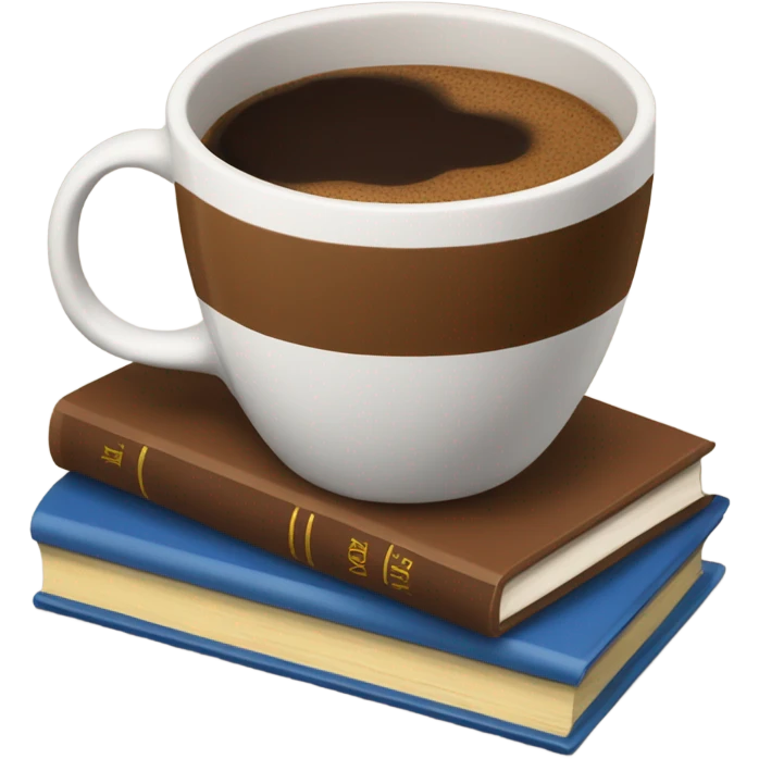 brown cup of coffee and books emoji