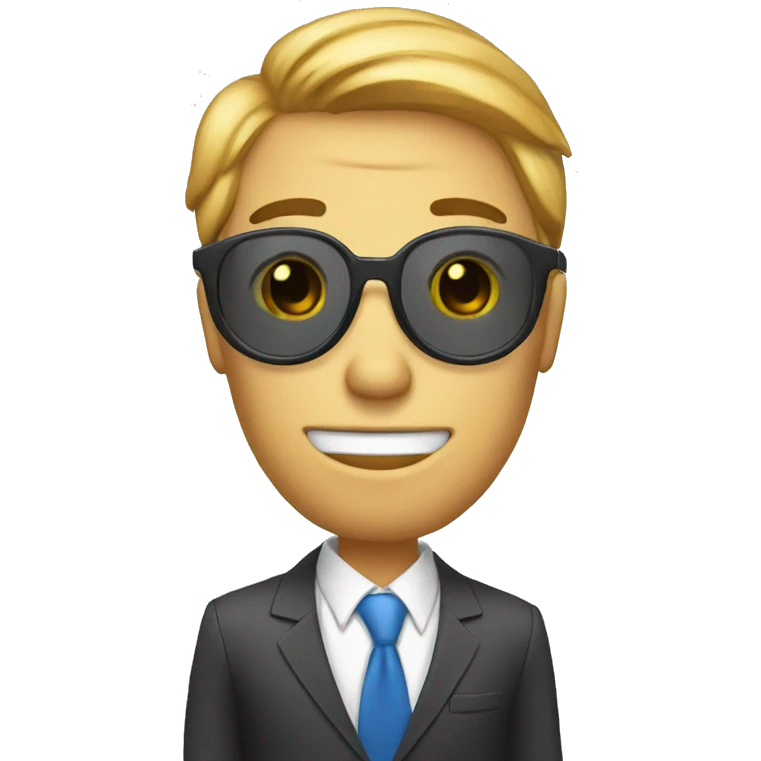 Make a realtor in a suit with  like a scrible covering eyes emoji