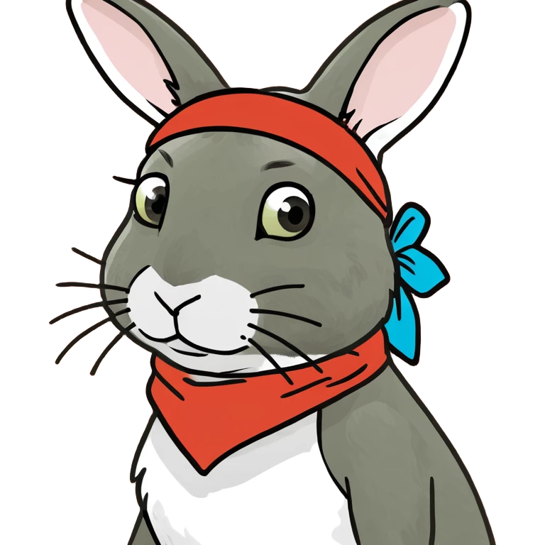 Bunny wearing bandanna emoji
