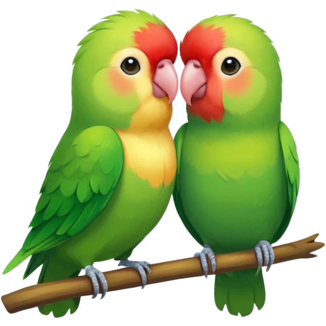 A Pair Of Green & Other Colored Lovebirds emoji