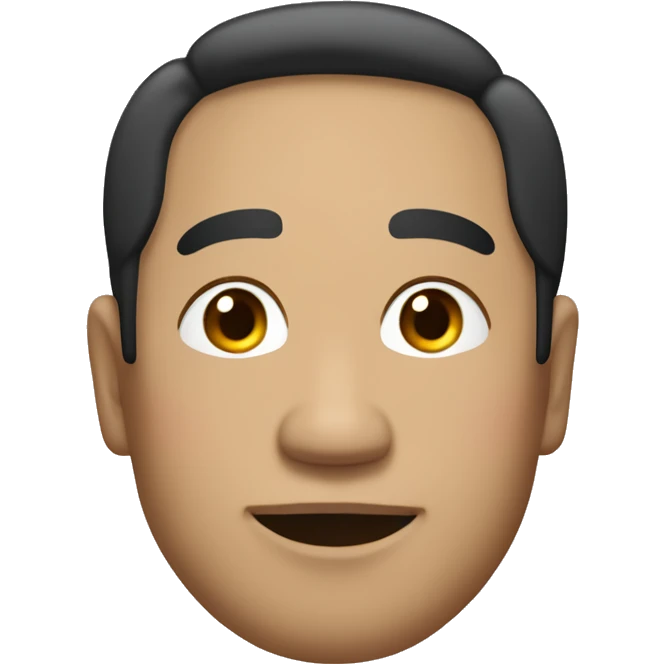 A middle-aged man of Southeast Asian descent with a chubby build, sporting black wavy hair. emoji