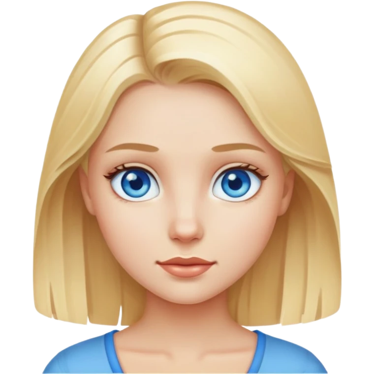 Blonde girl with blue eres emoji