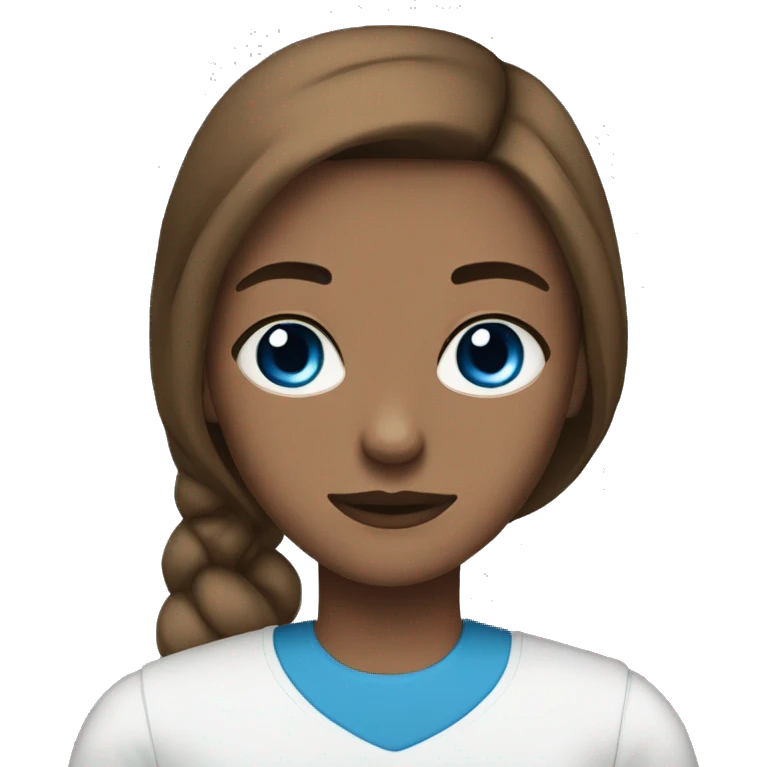 teenage girl long brown hair blue eyes with bald black man with brown eyes and a goatee emoji