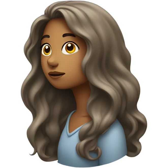 long haired girl gazing emoji