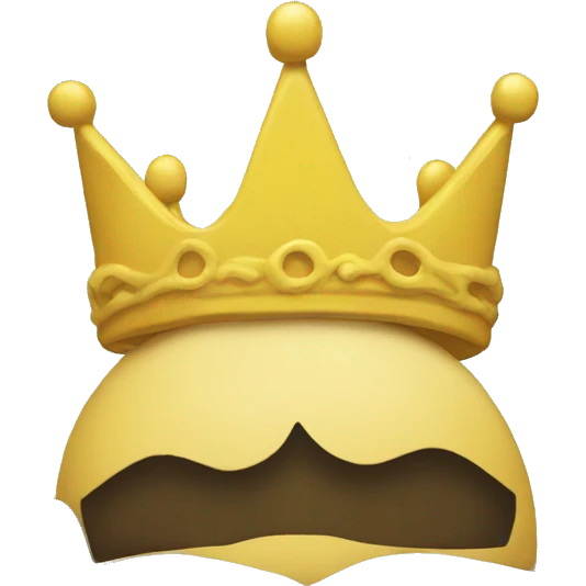Yellow face emoji in bed with Kings Crown on head  emoji