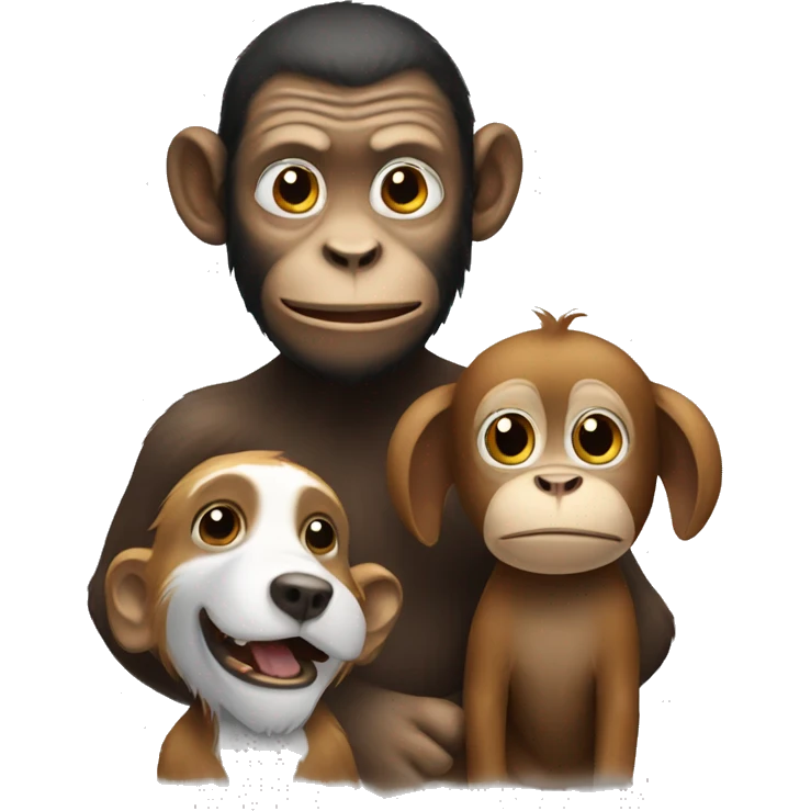 monkey with dog emoji