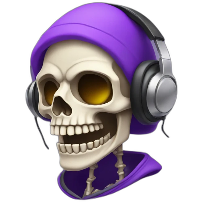 purple skeleton disc jockey with a beard emoji