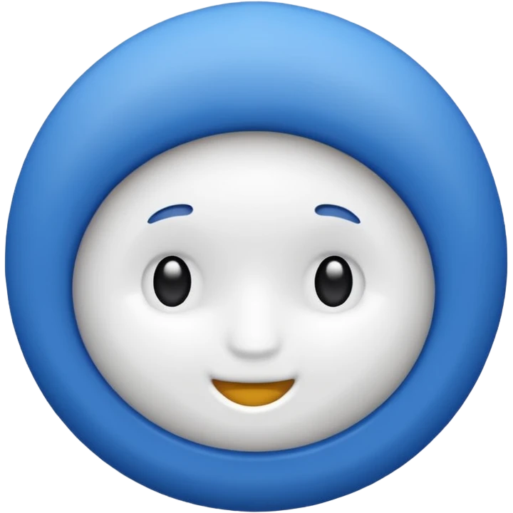 Chulito blanco dentro de un círculo azul emoji