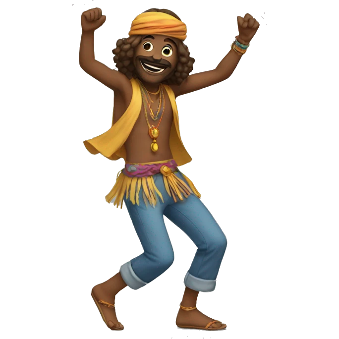 Hippie dancing emoji