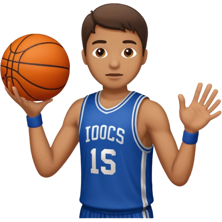 A man with a basketball, shooting it emoji