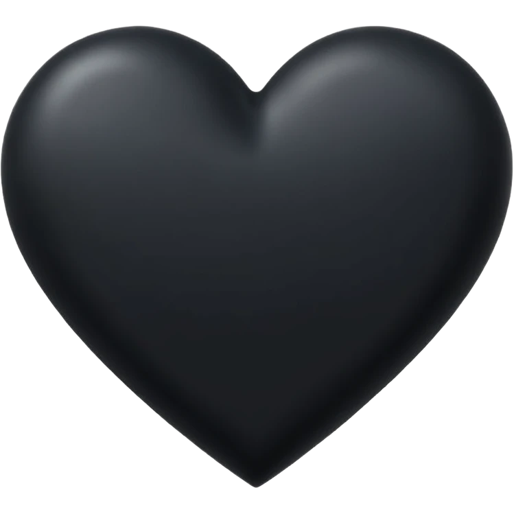 black heart with a matte finish emoji