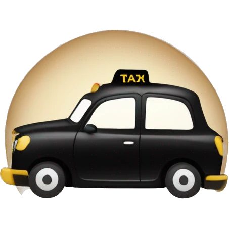 black taxi cab inside a cup of tea emoji
