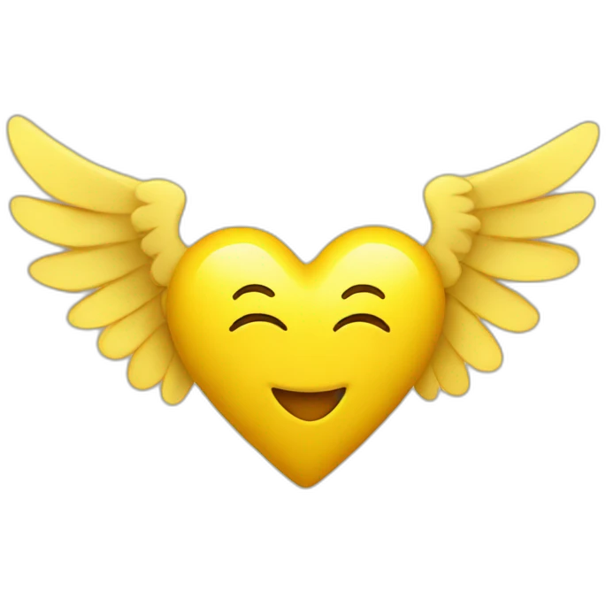 yellow heart with wings emoji