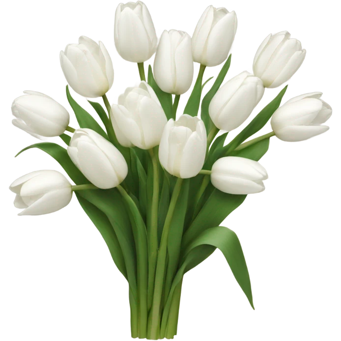 bouquet of 6 white tulips  emoji