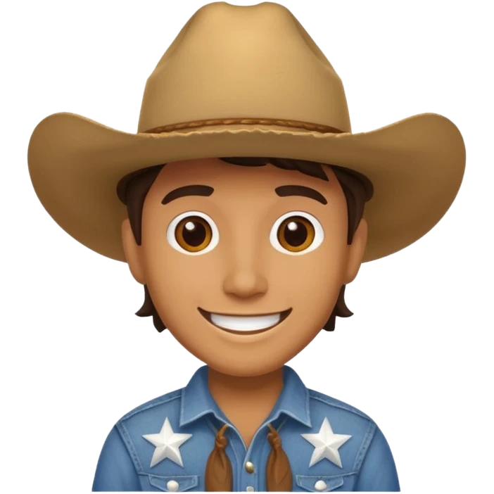 The shape of the state of Texas wearing a cowboy hat emoji