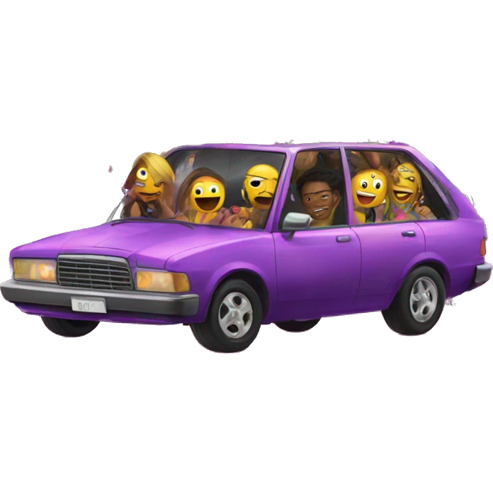 rave party in a cool car emoji