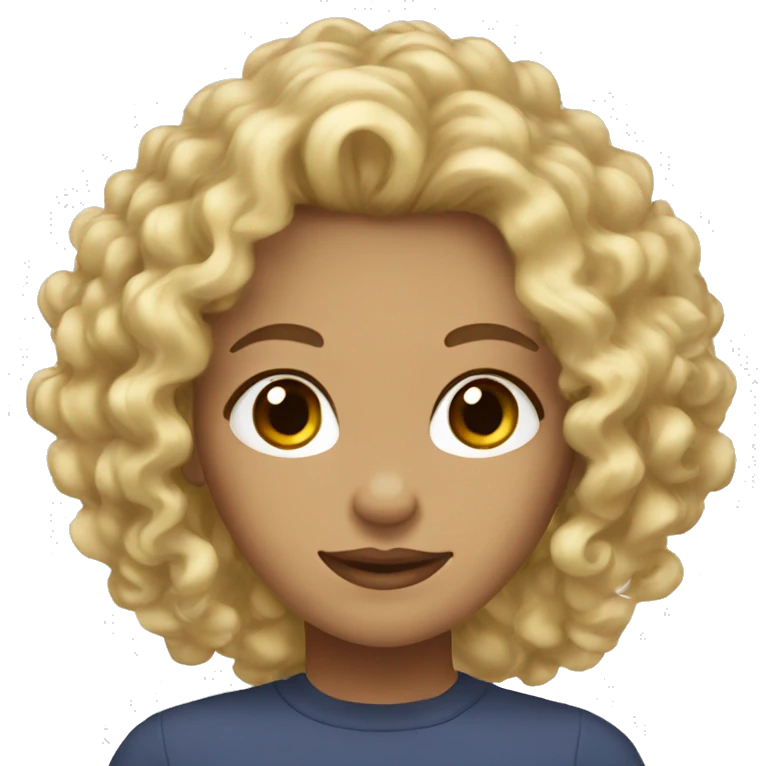 Blonde woman curly hair and brown eyes  emoji