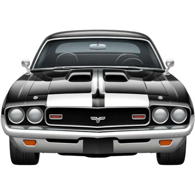 Black and white old school muscle car  emoji