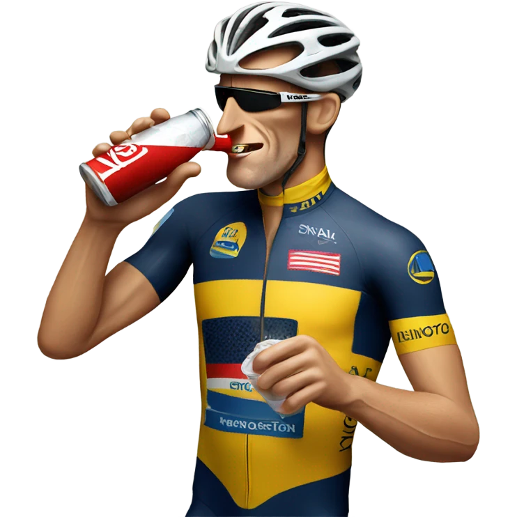 Lance Armstrong drinking Coke emoji