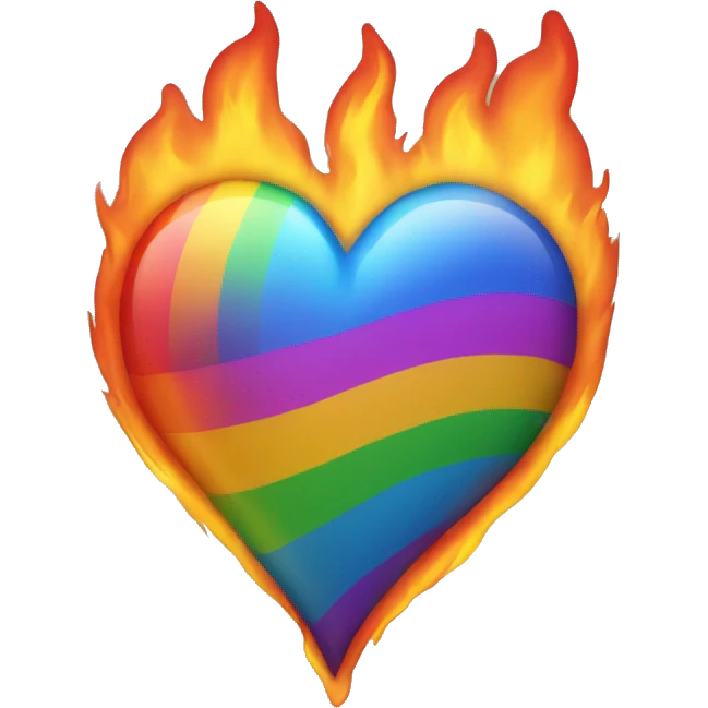 Rainbow heart on fire emoji