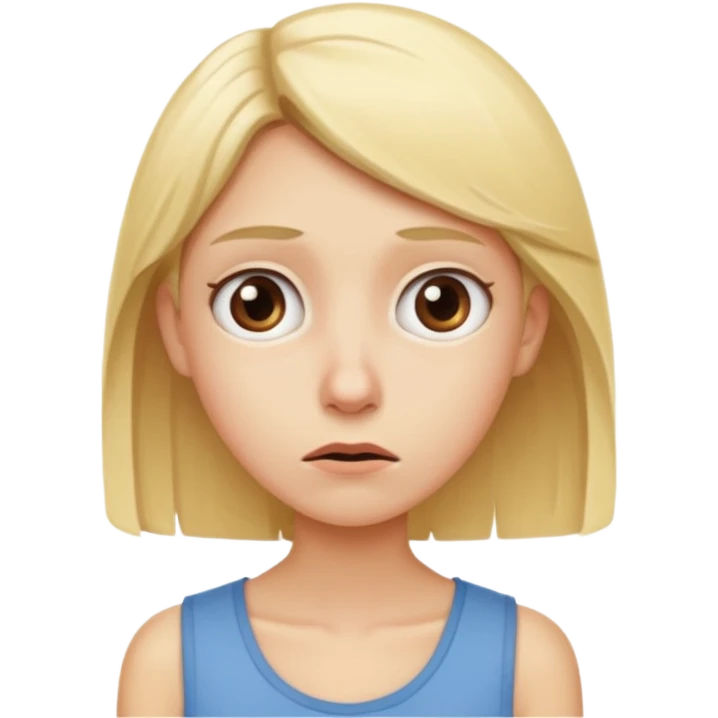 Skinny blonde being stupid emoji