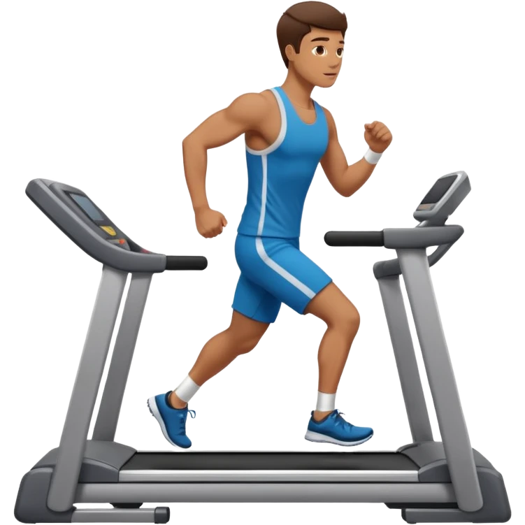 a man do incline walks on the treadmill emoji