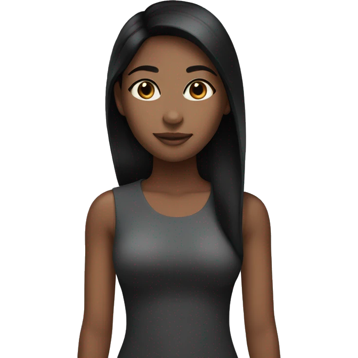 Brown skin girl with black straight hair  emoji