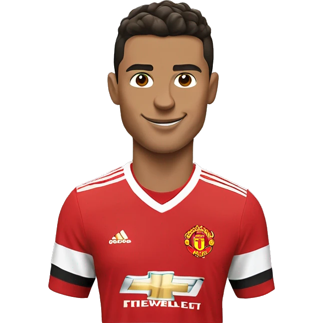 An emoji of cristiano ronalso in a manchester united jersey emoji