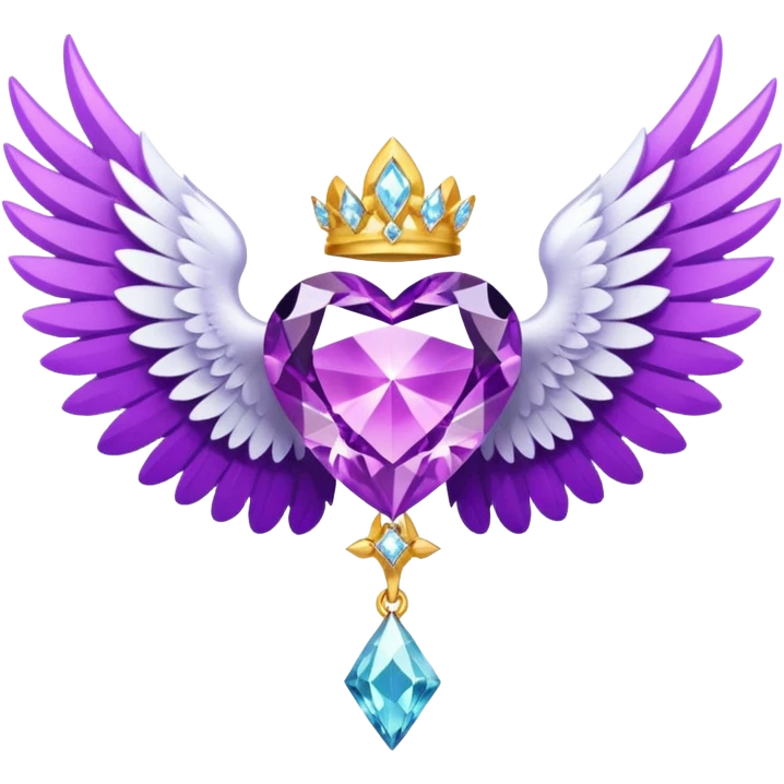 holy diamond emblem with white wings and purple diamond in the middle emoji