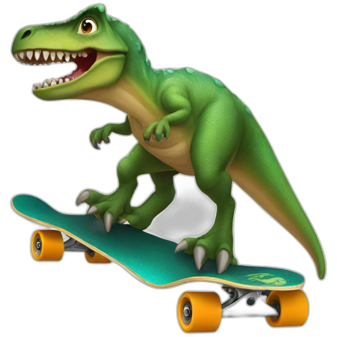 Dinosaur on skateboard emoji