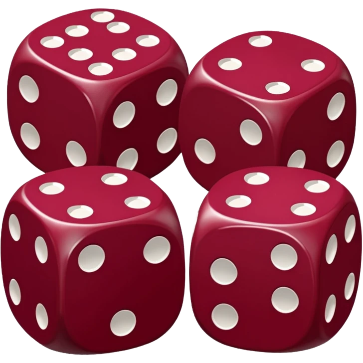 two dices in with burgundy red heart details emoji