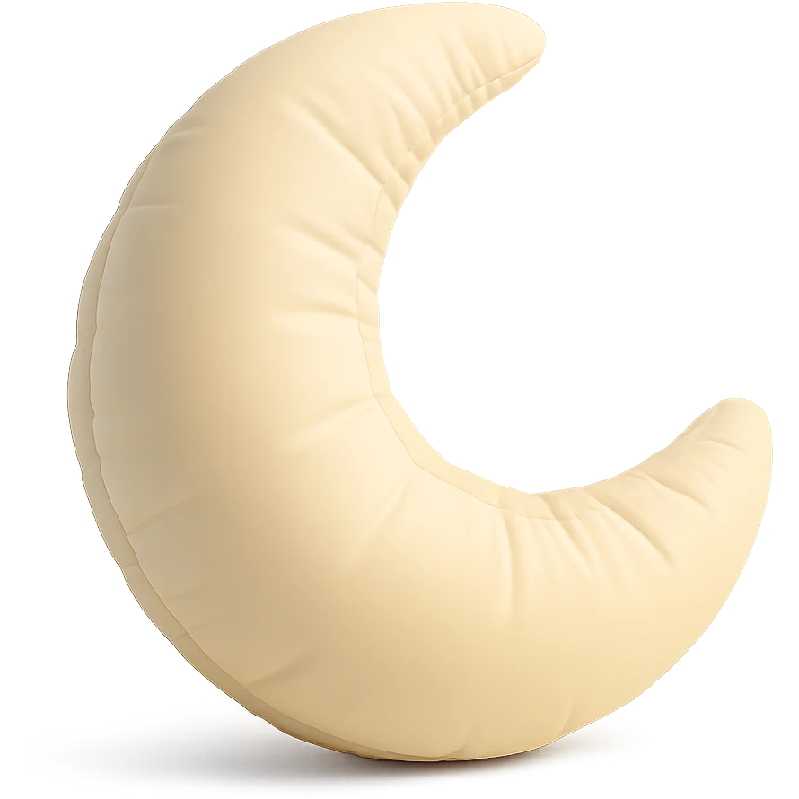 crescent moon with a soft and plush look, cushion style emoji