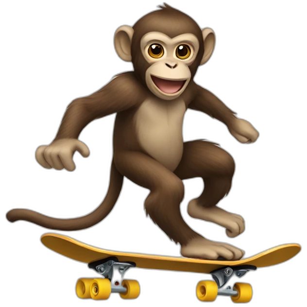 A monkey skateboarding emoji