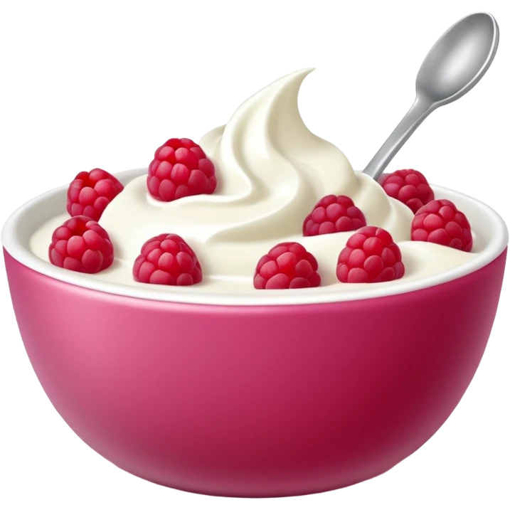 yoghurt bowl with raspberry emoji