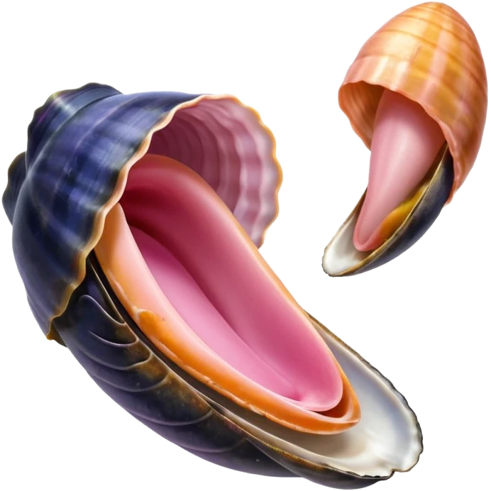 langue qui dépasse d'une bouche et touche une moule ouverte sans coquille emoji