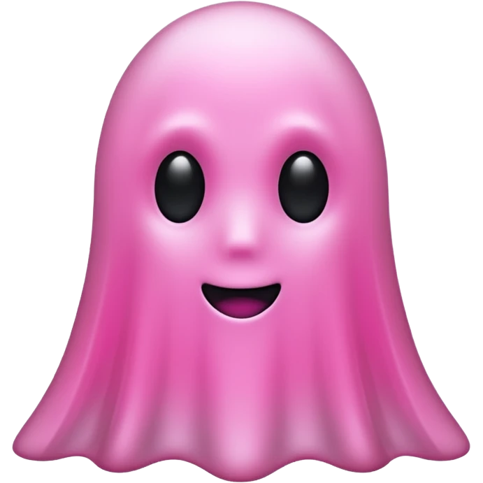 solid pink ghost with only black eyes emoji